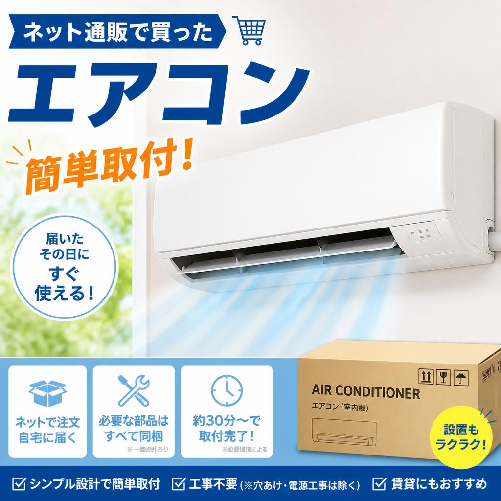 ネット通販で購入したエアコン取付工事のポイントを解説！